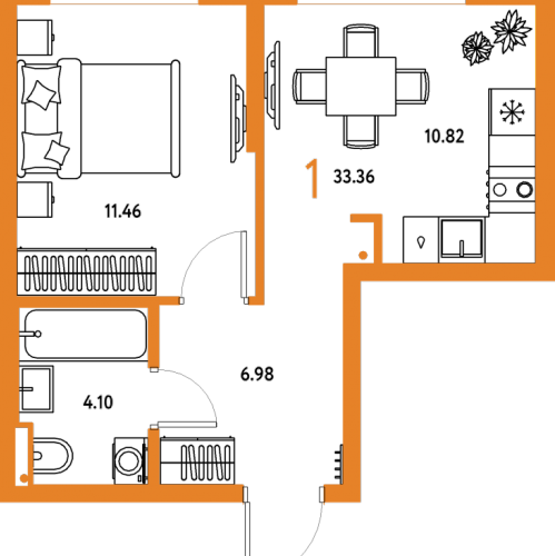 1-комн квартира Мытищи г., Комарова ул.,  к. Дом Перов
