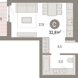 Продажа студии Новоселье п., Петропавловская ул., к. 2 Продажа студии Новоселье п., Петропавловская ул., к. 2