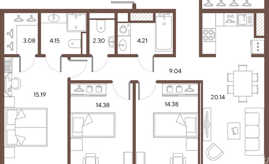Продажа 3-комн квартиры на вторичном рынке 19-я линия,  д. 16,  к. 2