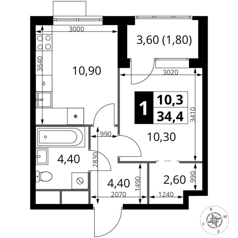 Продажа 1-комн квартиры в новостройке Химки г., Олимпийская ул.,  к. 1.3