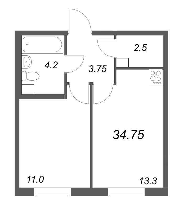 Продажа 1-комн квартиры в новостройке Санкт-Петербург г., Тамбасова ул.,  к. 2.1