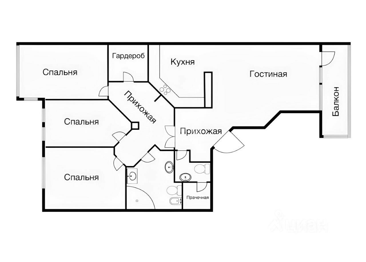 Продажа 4-комн квартиры на вторичном рынке Казарменный переулок, 3С6