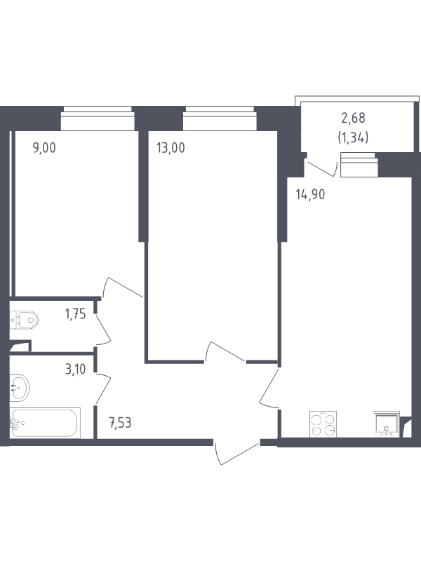 Продажа 2-комн квартиры в новостройке Санкт-Петербург г., Славянская ул.,  к. 4