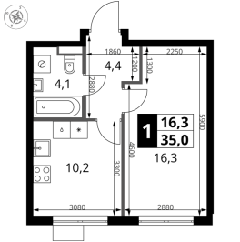 Продажа 1-комн квартиры в новостройке Мосрентген пос., Проектируемый проезд № 7502,  к. 1