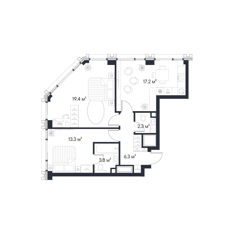 Продажа 2-комн квартиры в новостройке Москва г., Нагатинская ул.,  к. 2.1