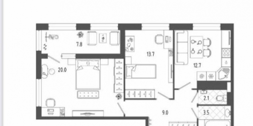 2-комн квартира Измайловский бульвар,  д. 11