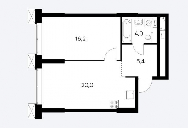 Планировка ЖК Волоколамское 24, 16.2 м2
