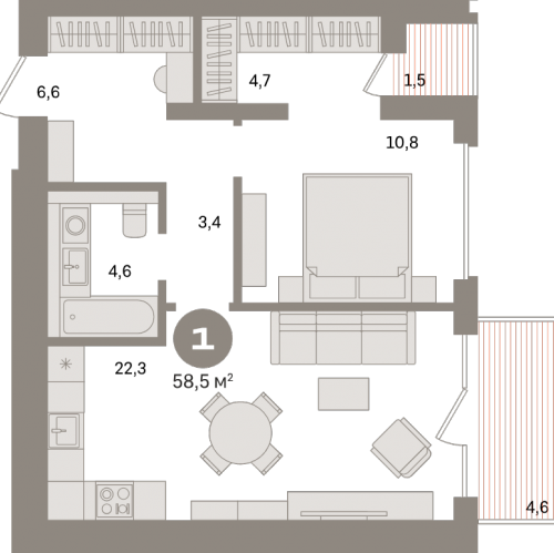 1-комн квартира Санкт-Петербург г., Головнина б-р,  к. 3-1