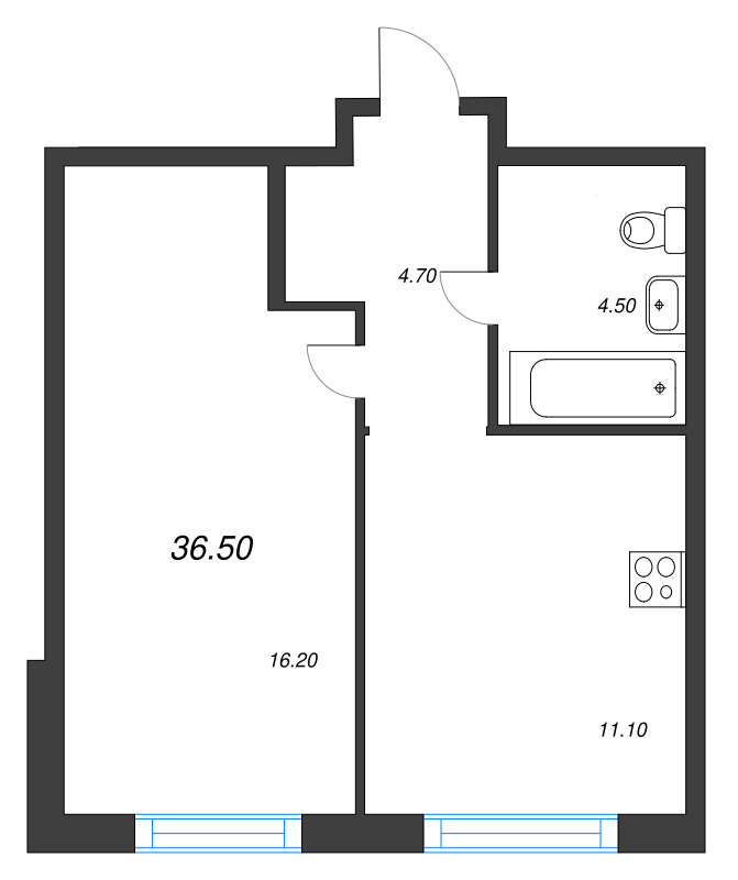 Продажа 1-комн квартиры в новостройке Мурино п., Южный проезд,  к. 1.12