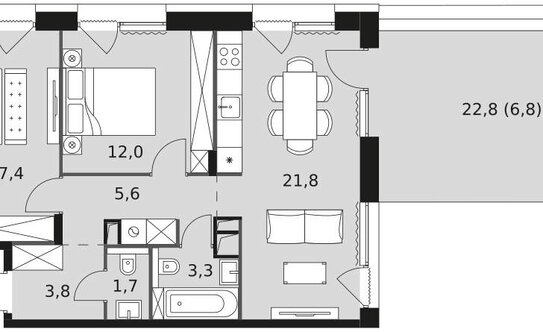 Продажа 3-комн квартиры на вторичном рынке Снежная улица