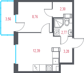 Продажа 1-комн квартиры в новостройке Пушкин г., 1-я линия, территория Лесное,  к. 2.2