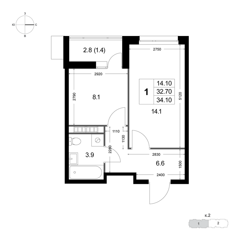 Продажа 1-комн квартиры в новостройке Красково п., Лорха ул.,  к. 2
