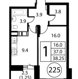 Продажа 1-комн квартиры в новостройке Домодедово с., Жуковского ул.,  к. 2