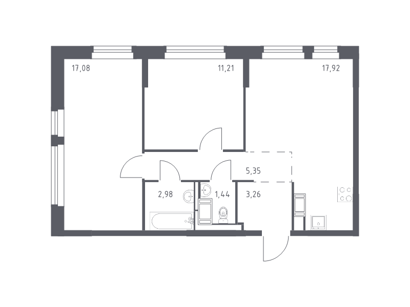 Продажа 2-комн квартиры в новостройке Колпино г., Загородная ул.,  к. 35.1