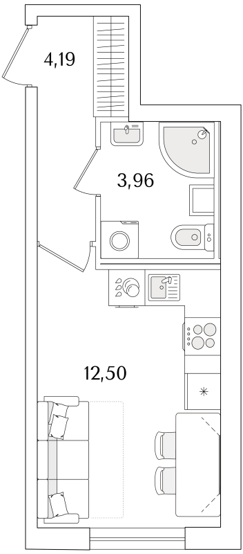 Продажа студии Санкт-Петербург г., Тамбасова ул.,  к. 2.2