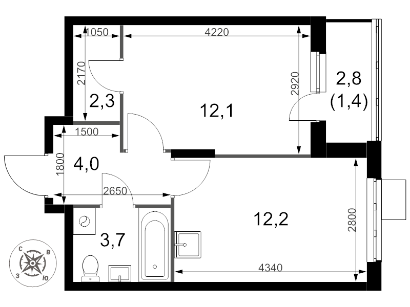 Продажа 1-комн квартиры в новостройке Сапроново д., Калиновая ул.,  к. 5