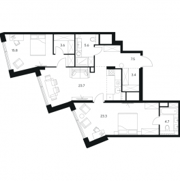 Продажа 2-комн квартиры в новостройке Москва г., Ярцевская ул.,  к. 1