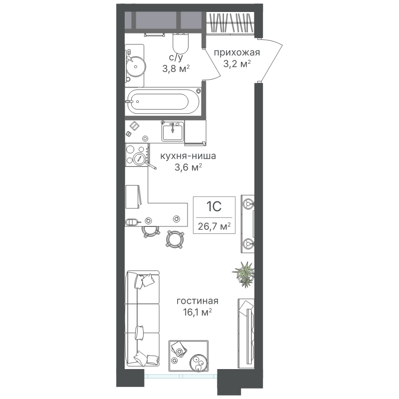 Продажа студии Москва г., Михалковская ул.,  к. 6