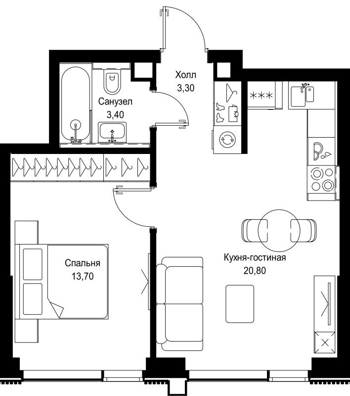 Продажа 1-комн квартиры в новостройке Москва г., Вишнёвая ул.,  к. 2