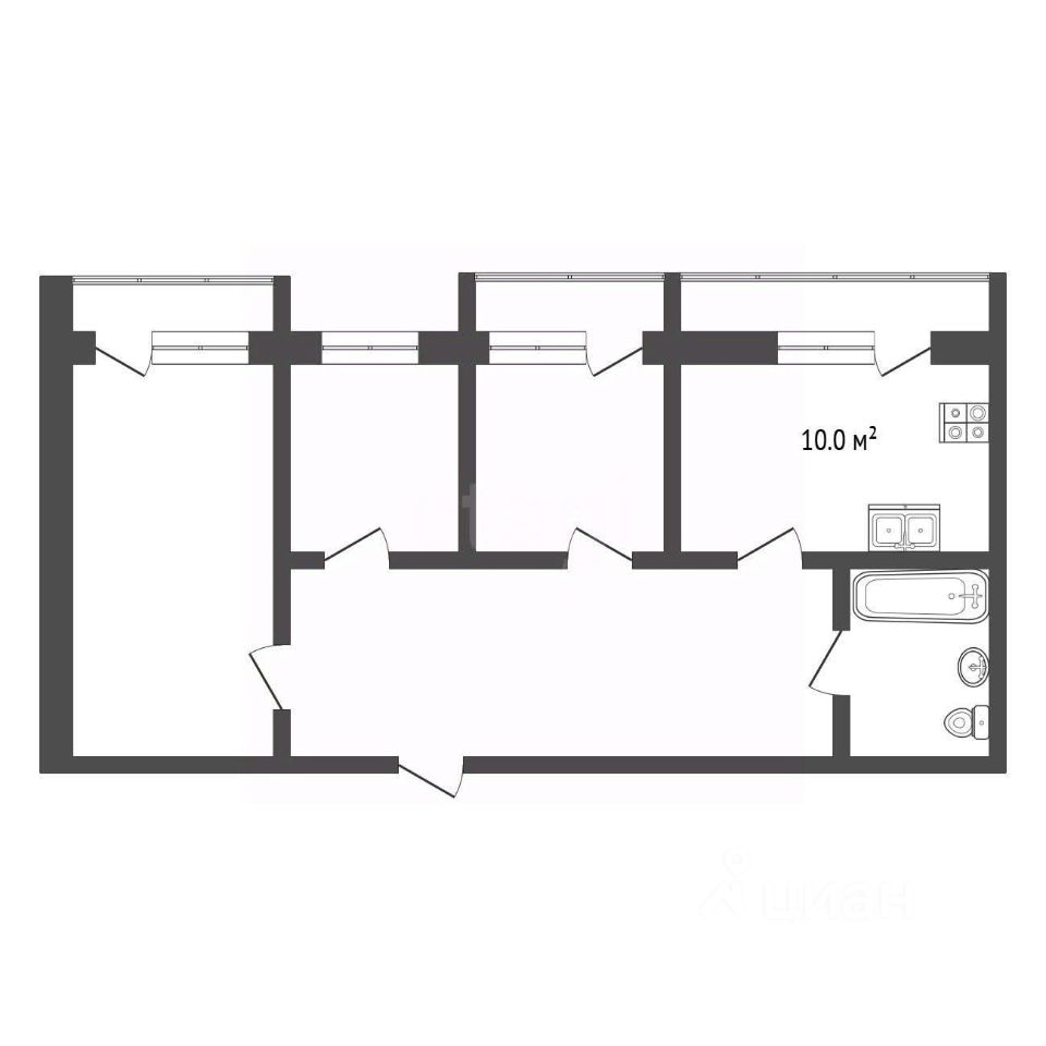 Продажа 3-комн квартиры на вторичном рынке Воскресенск, улица Зелинского, 2