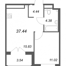 Продажа 1-комн квартиры в новостройке Зеленогорск г., Кривоносовская ул.,  к. Б1