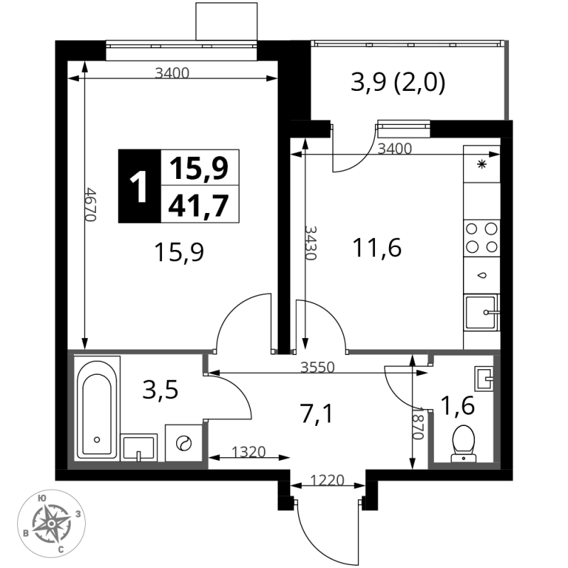Продажа 1-комн квартиры в новостройке Видное г., Старо-Нагорная ул.,  к. 1.3