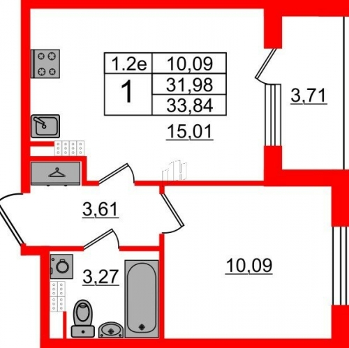 1-комн квартира Пулковское шоссе