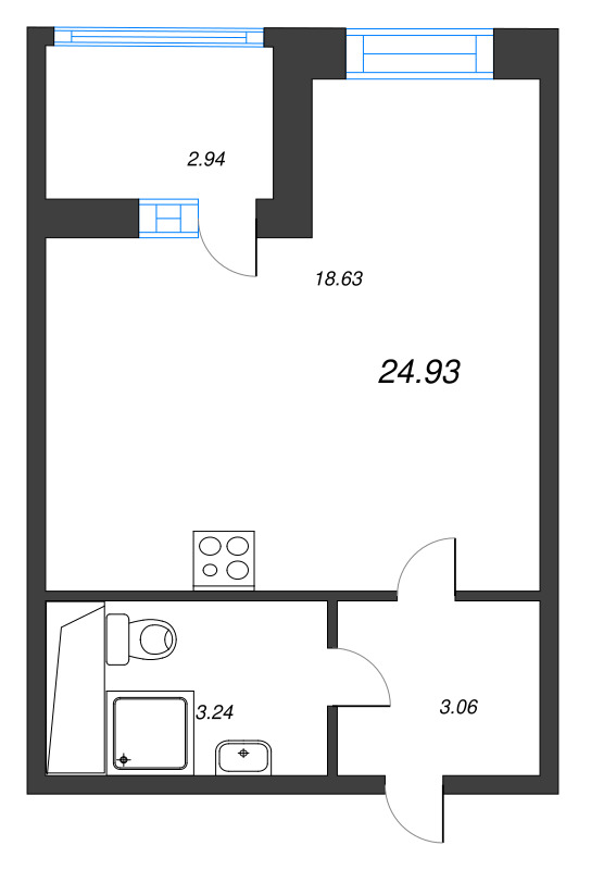 Продажа студии Новосаратовка д., Покровская Дорога ул.,  к. 12
