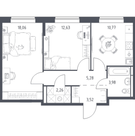 Продажа 2-комн квартиры в новостройке Богданиха д., Красная Слобода ул.,  к. 10.1