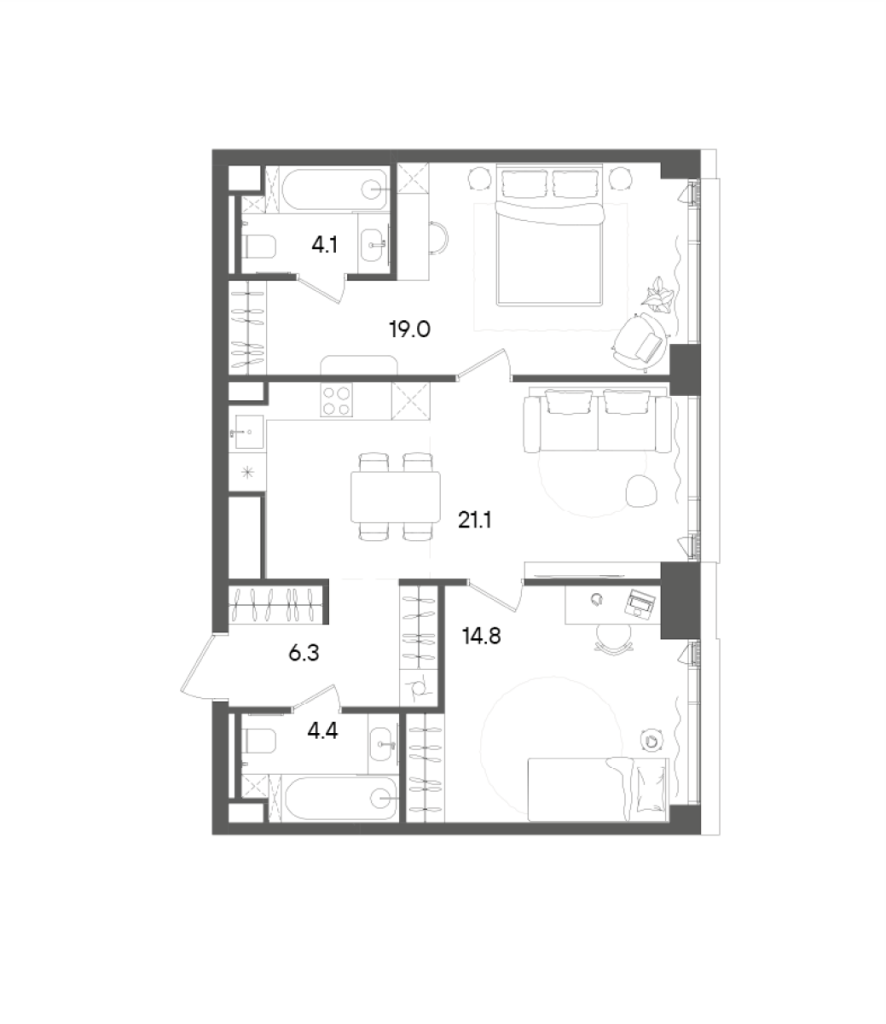 Продажа 2-комн квартиры в новостройке Москва г., Академика Семенихина ул.,  к. А