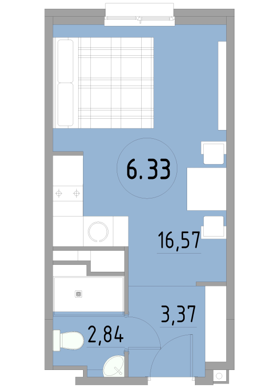 Продажа студии Санкт-Петербург г., 3-й Рабфаковский пер.,  к. 1