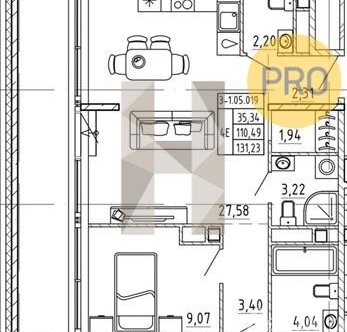 Продажа 3-комн квартиры на вторичном рынке Разночинная Б. ул,  д. 28