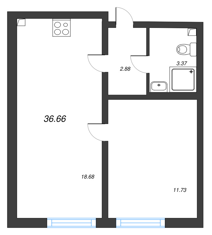 Продажа 1-комн квартиры в новостройке Санкт-Петербург г., Маршала Казакова ул.,  к. 9