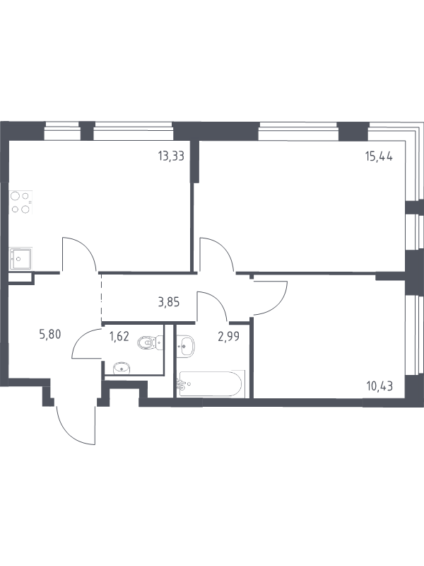 Продажа 2-комн квартиры в новостройке Москва г., Ленинградское ш.,  к. 5