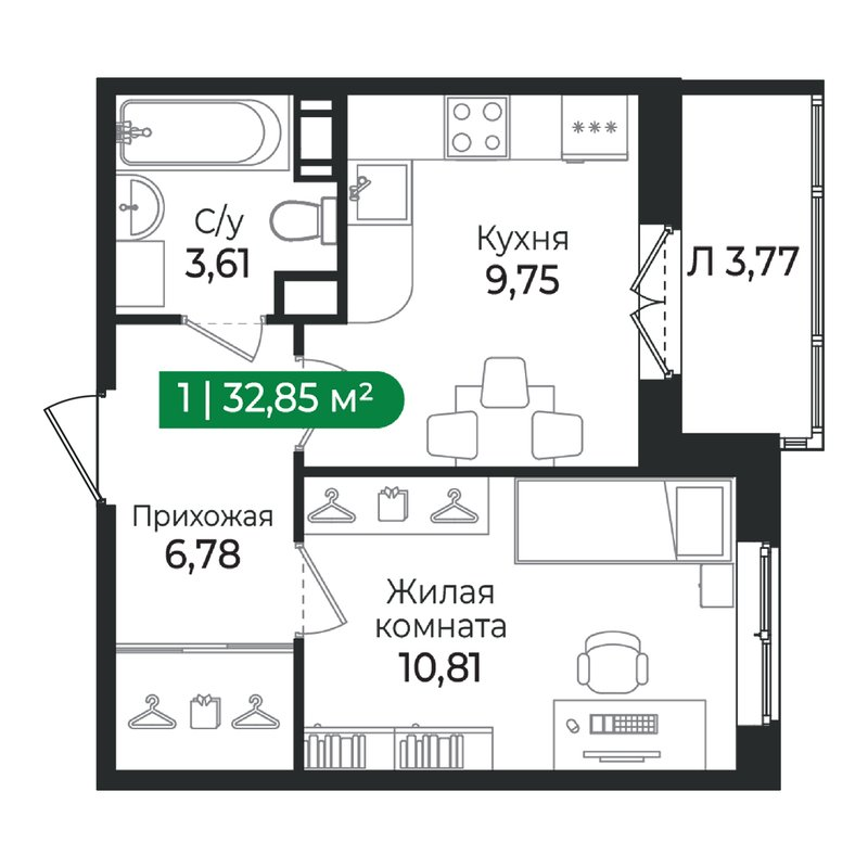 Продажа 1-комн квартиры в новостройке Сертолово г., Дмитрия Кожемякина ул.,  к. 4