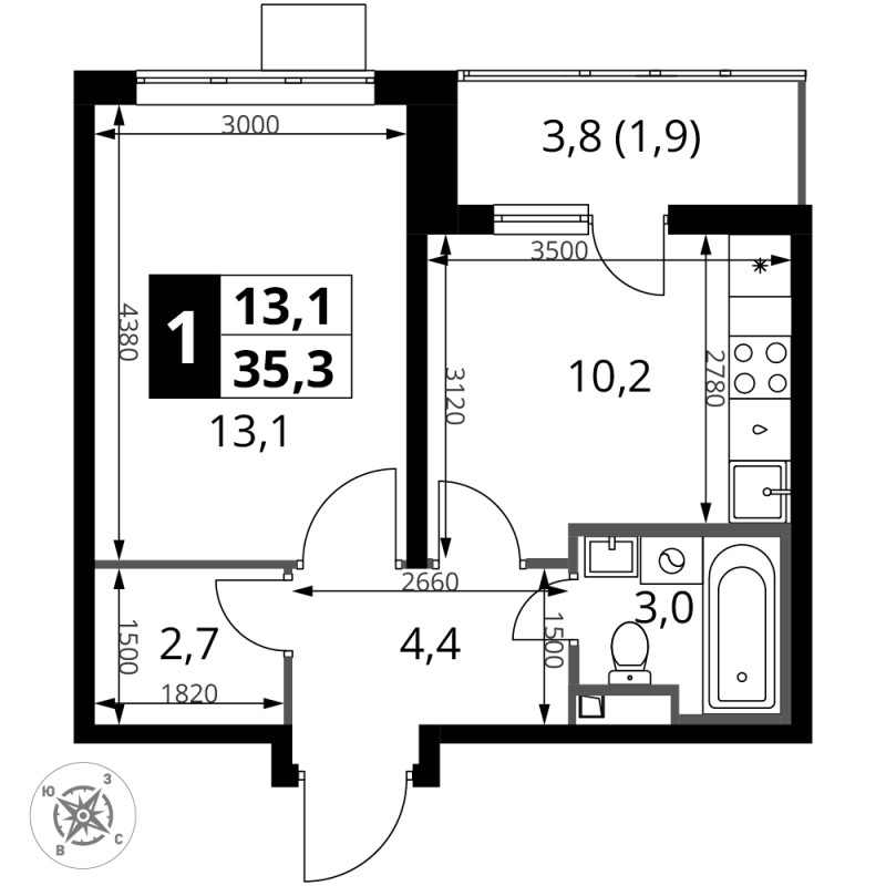 Продажа 1-комн квартиры в новостройке Сапроново д., Калиновая ул.,  к. 4