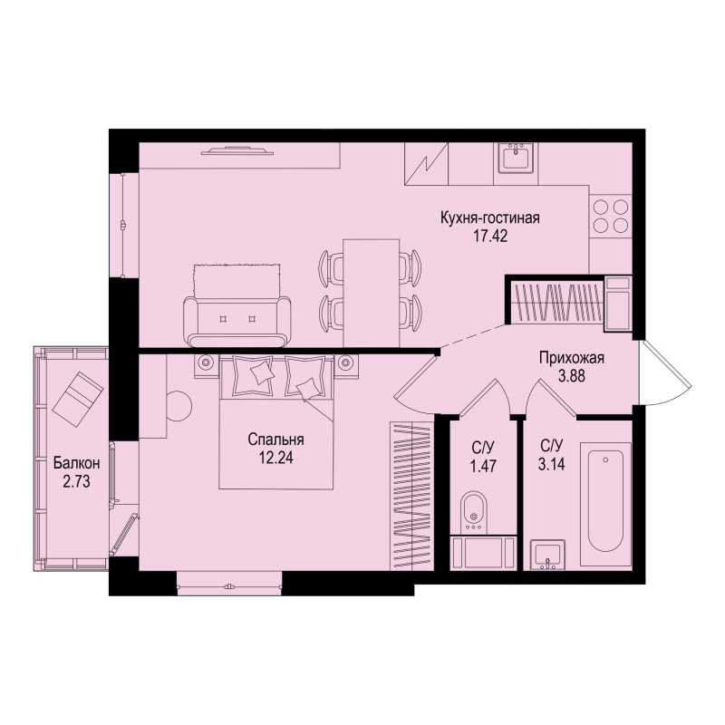 Продажа 1-комн квартиры в новостройке Новосергиевка д., Ленинградская ул.,  к. 1-5