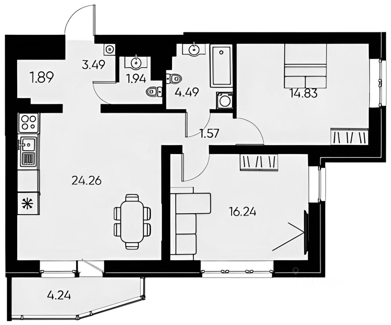 Продажа 2-комн квартиры на вторичном рынке улица Федора Котанова, 5к2