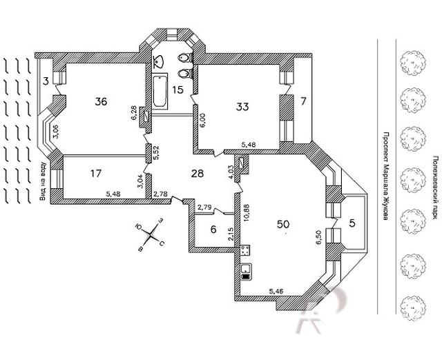 Планировка ЖК Дом с каминами, 116 м2