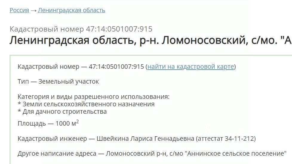 Продажа земли Аннинская слобода кп,  д. 65