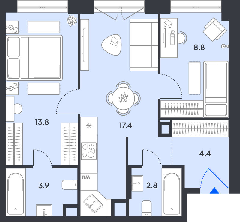 Продажа 2-комн квартиры в новостройке Москва г., Рязанский пр-кт,  к. 2.3