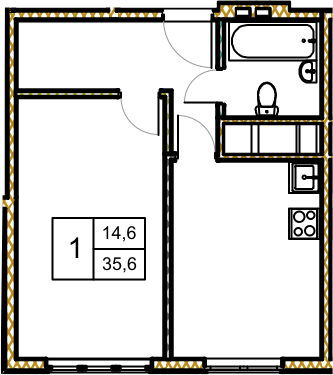 Продажа 1-комн квартиры в новостройке Сабурово д.,  к. 1