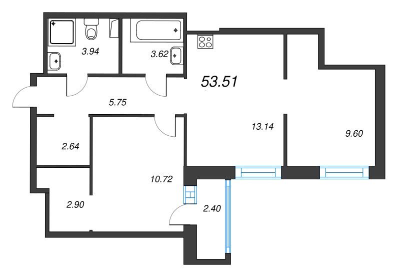 Продажа 2-комн квартиры в новостройке Новосергиевка д., Ленинградская ул.,  к. 1-3