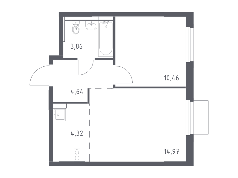Продажа 1-комн квартиры в новостройке Мытищи г., 1-й Стрелковый пер.,  к. 5
