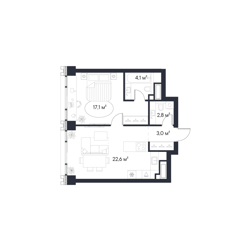Продажа 1-комн квартиры в новостройке Нагатинская ул,  к. 2.1
