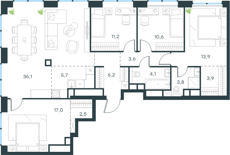 Продажа 4-комн квартиры в новостройке Москва г., 3-й Силикатный проезд,  к. 2