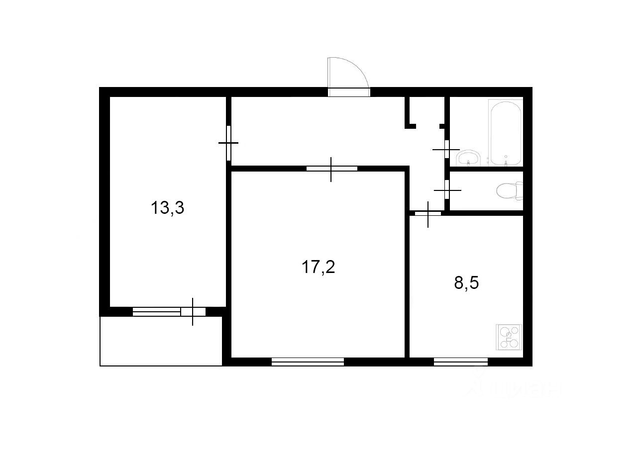 Продажа 2-комн квартиры на вторичном рынке улица Коненкова, 11
