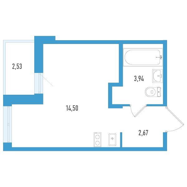 Продажа студии Шушары п., Окуловская ул.,  к. 1