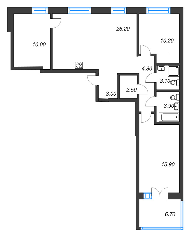 Продажа 3-комн квартиры в новостройке Новоселье п.,  к. 2.3