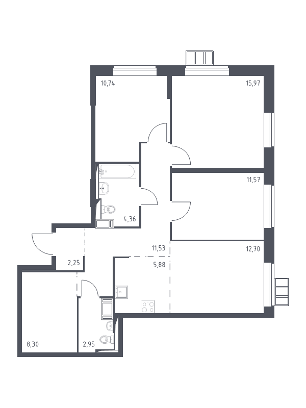 Продажа 3-комн квартиры в новостройке Алхимово д., Рязановское ш.,  к. 10